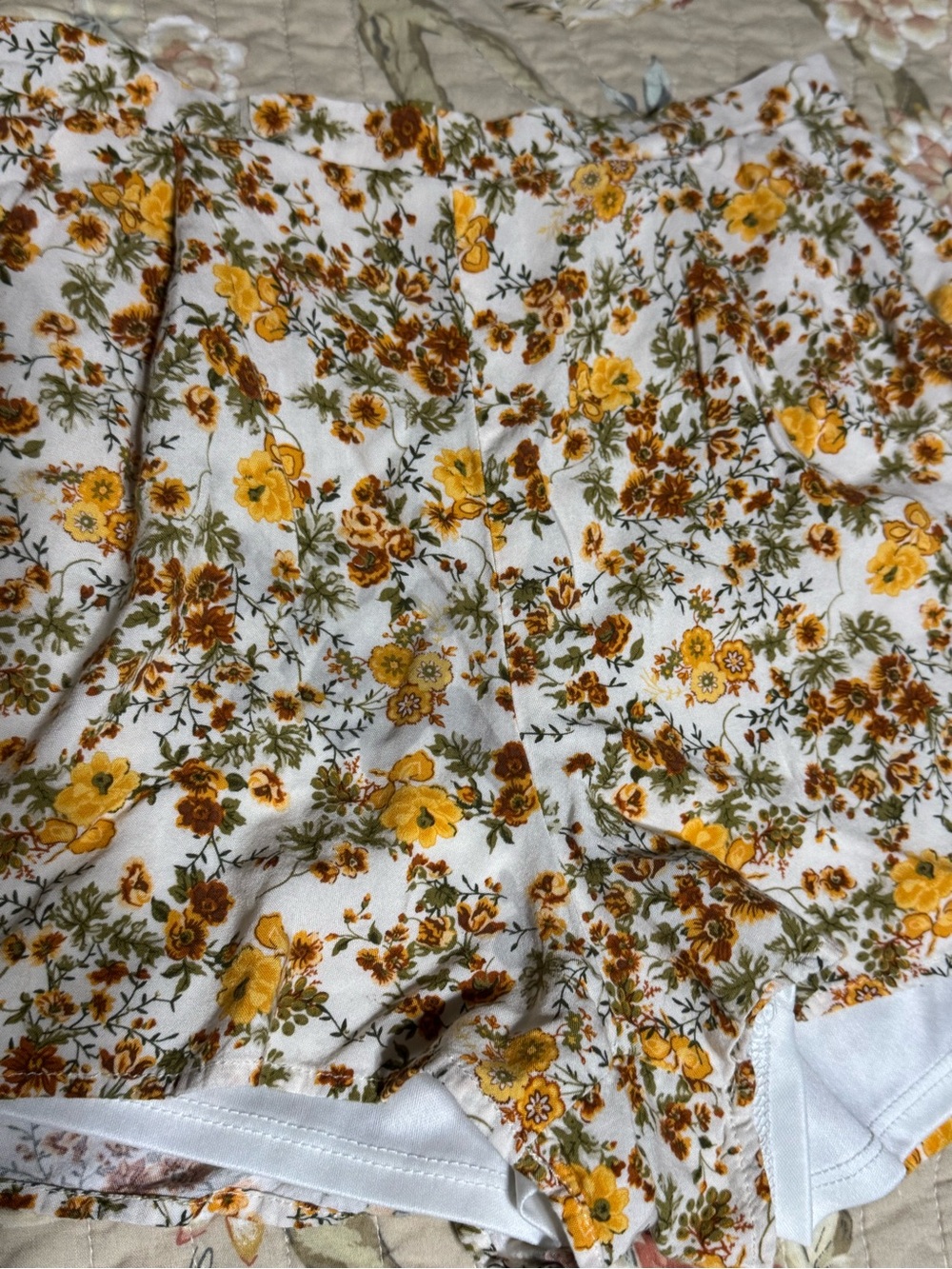Altar'd State Yellow & Brown Floral Cotton Bedding Shams